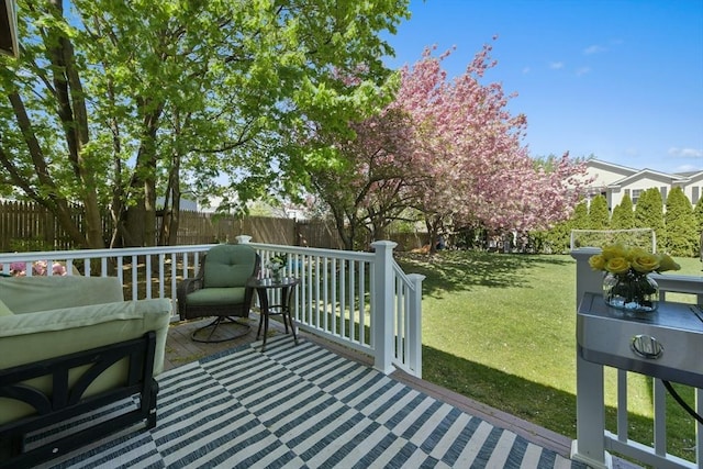 exterior space featuring a lawn and a fenced backyard