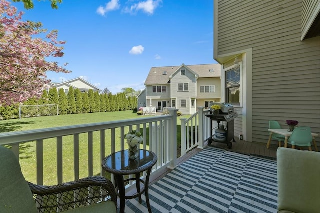 balcony with area for grilling