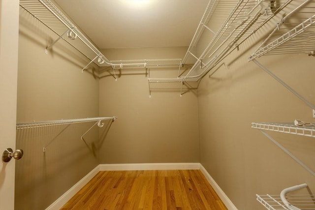 spacious closet with wood finished floors