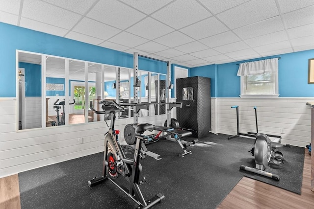 39 Taylor St Unit 39, Haverhill, MA 01830 - gym with a drop ceiling and wainscoting