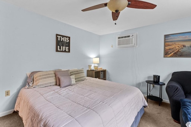 39 Taylor St Unit 39, Haverhill, MA 01830 - carpeted bedroom with an AC wall unit and ceiling fan