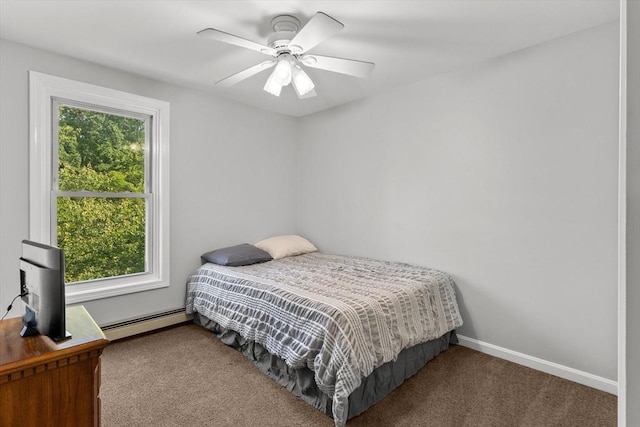 39 Taylor St Unit 39, Haverhill, MA 01830 - bedroom featuring a baseboard heating unit, carpet flooring, and ceiling fan