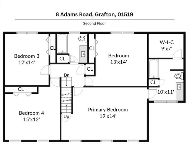 8 Adams Rd, Grafton, MA 01519 - floor plan / room layout
