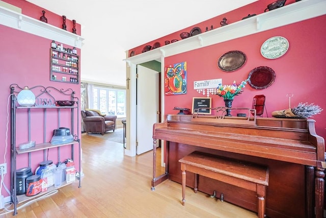 interior space with wood finished floors