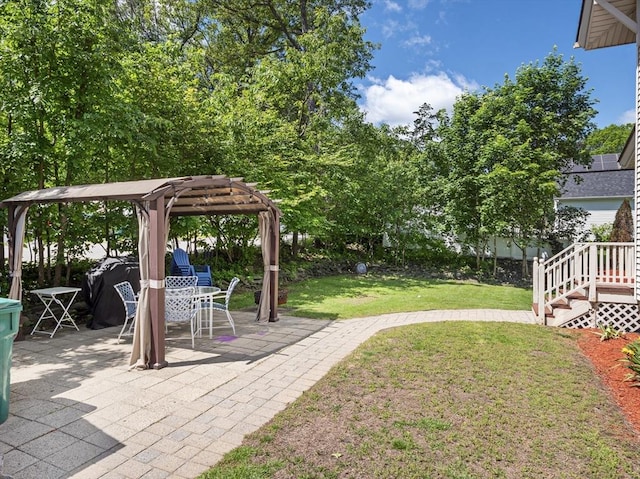 537 Milk St, Fitchburg, MA 01420 - view of green lawn with a gazebo and a patio
