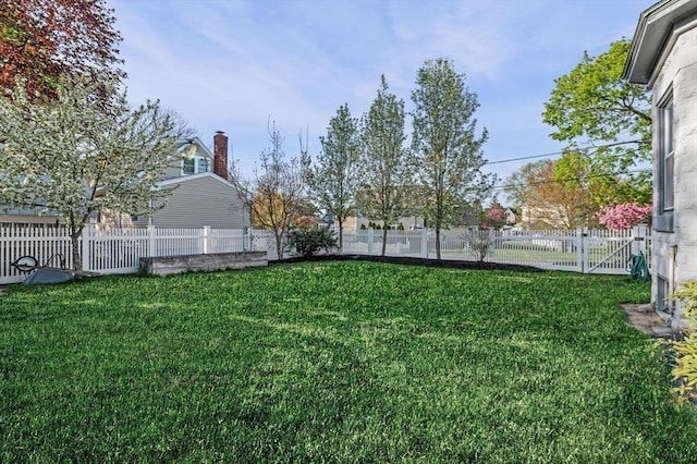 view of yard featuring fence private yard