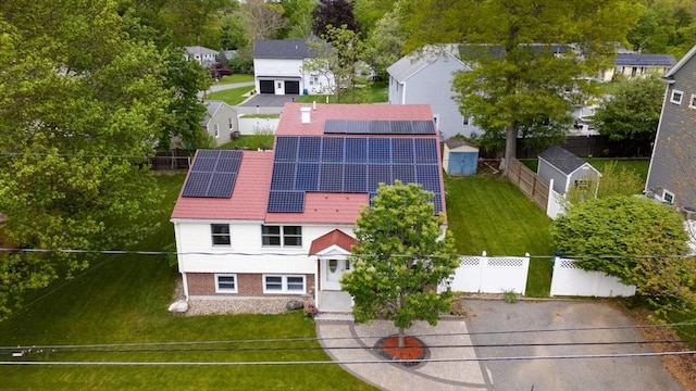 aerial perspective of suburban area