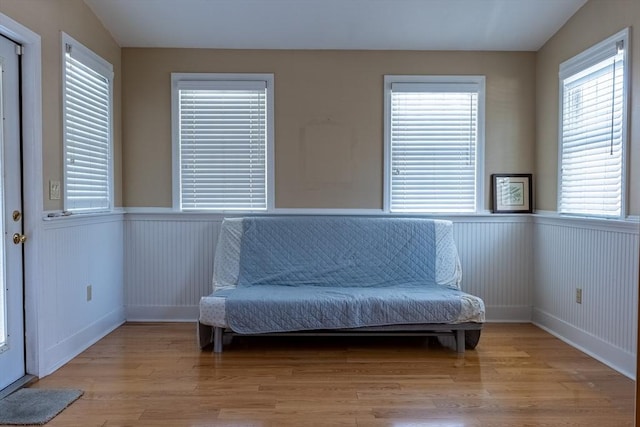 living area featuring light hardwood / wood-style flooring