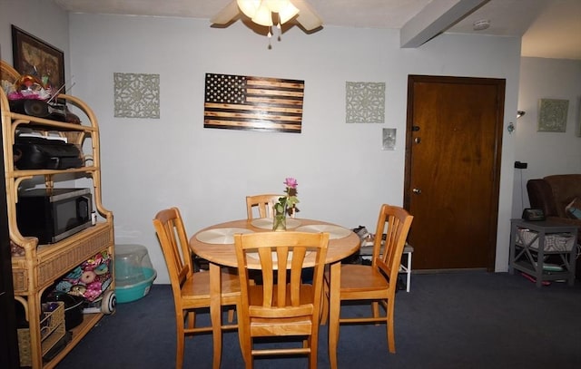 980 Plain St Unit 4, Marshfield, MA 02050 - dining space with ceiling fan and carpet flooring