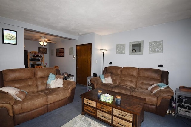 980 Plain St Unit 4, Marshfield, MA 02050 - living room with carpet and ceiling fan