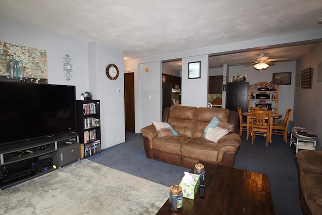 980 Plain St Unit 4, Marshfield, MA 02050 - living room featuring carpet floors and a ceiling fan