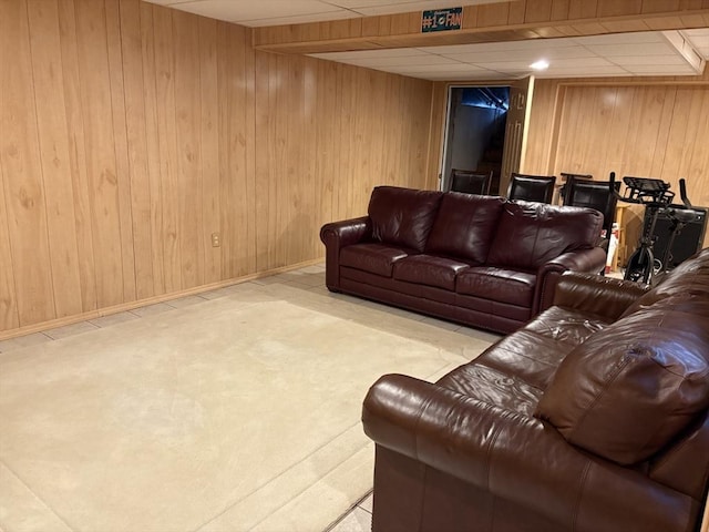 75 Lake St, Rehoboth, MA 02769 - living room featuring wooden walls