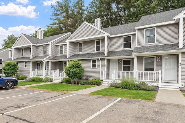 165 Bayberry Hill Ln Unit 165, Leominster, MA 01453 - multi unit property featuring a porch, uncovered parking, and roof with shingles
