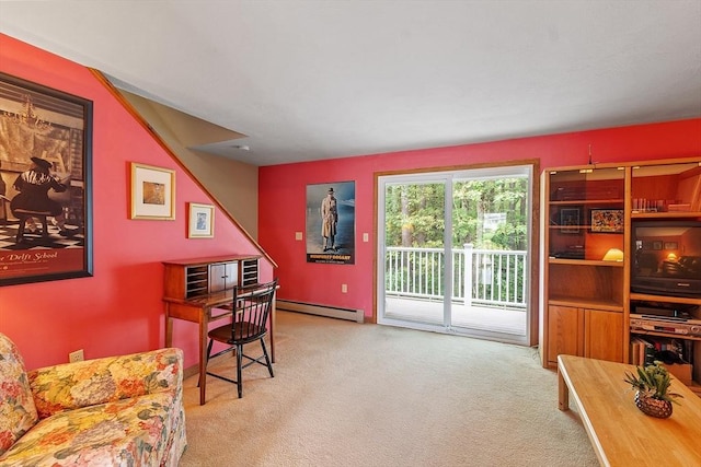 165 Bayberry Hill Ln Unit 165, Leominster, MA 01453 - carpeted office featuring a baseboard radiator