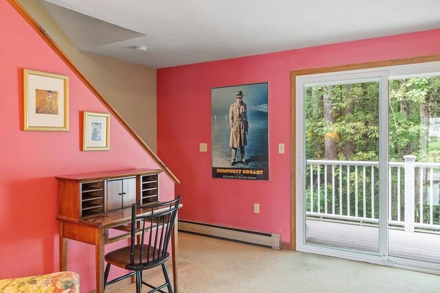165 Bayberry Hill Ln Unit 165, Leominster, MA 01453 - office with a baseboard radiator and carpet