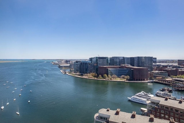 water view featuring nearby urban area