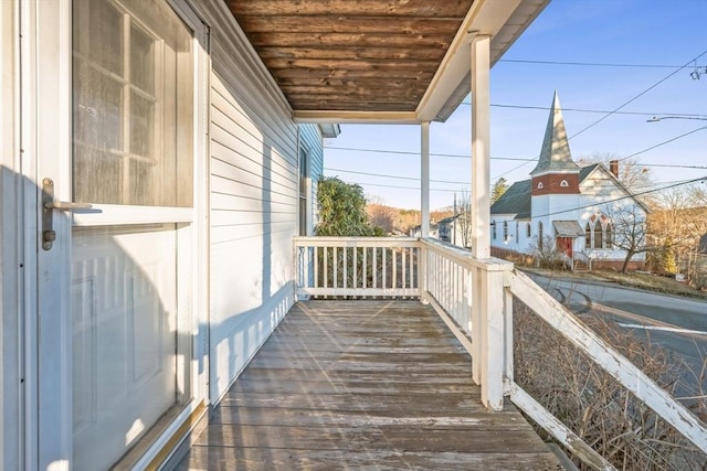 deck with covered porch