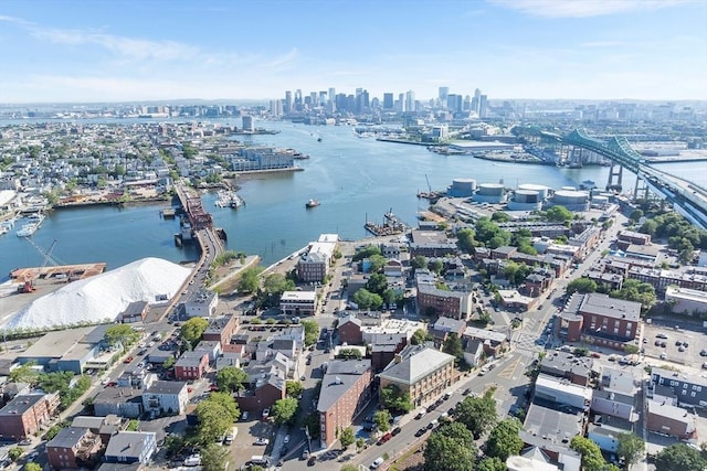 31 Division St # 3, Chelsea, MA 02150 - aerial view of property and surrounding area with a notable bridge, skyline, and a nearby body of water