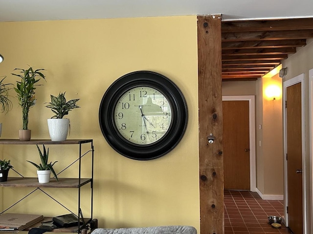 room details featuring beam ceiling