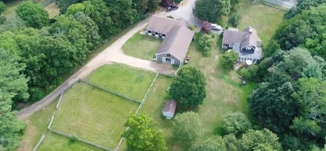 aerial view with a rural view