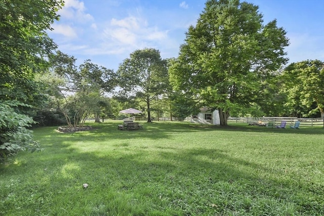 view of yard with fence