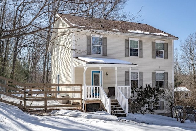 view of front of house with covered porch