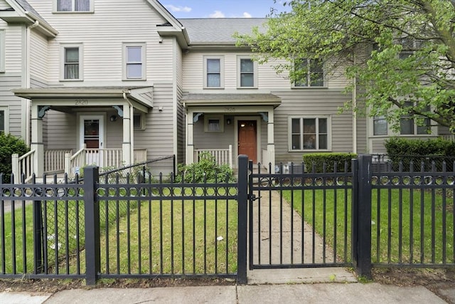 2826 Washington St, Boston, MA 02119 - view of front of property with a gate and a shingled roof