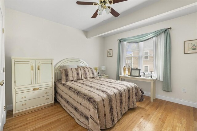 2826 Washington St, Boston, MA 02119 - bedroom featuring light wood finished floors, baseboards, and ceiling fan