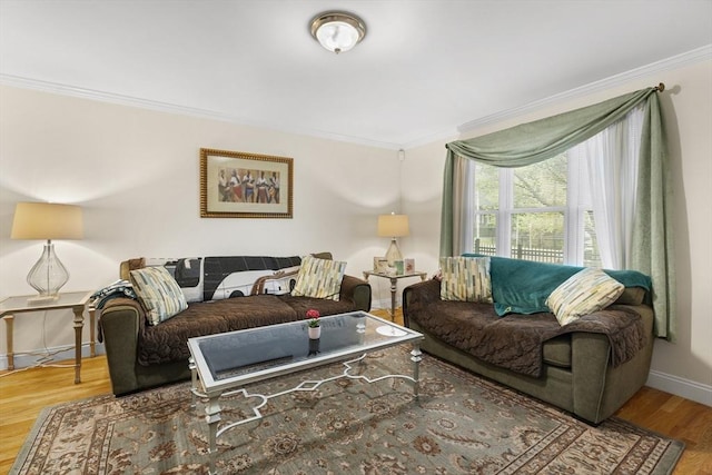 2826 Washington St, Boston, MA 02119 - living area featuring ornamental molding, wood finished floors, and baseboards