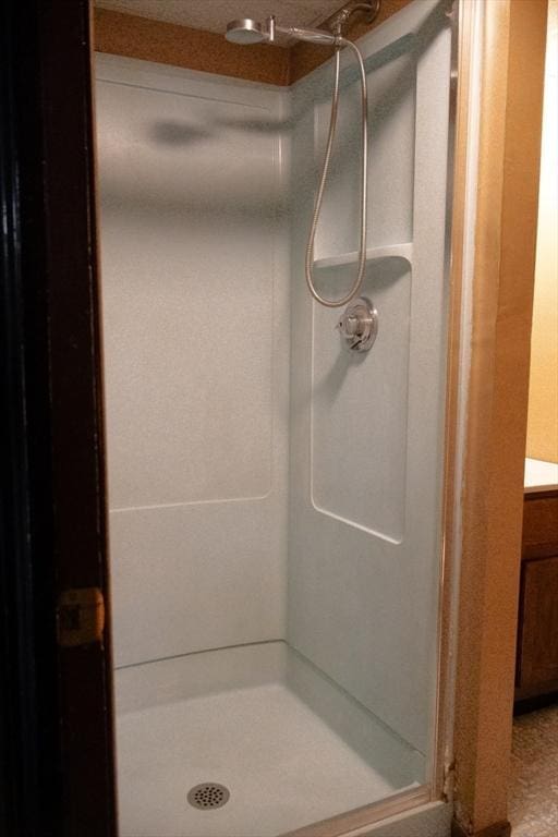 bathroom featuring a shower stall