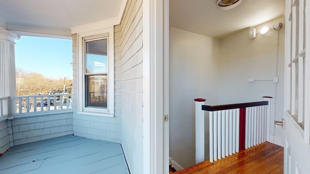 balcony featuring a porch