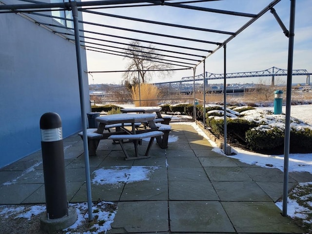 view of patio with a pergola