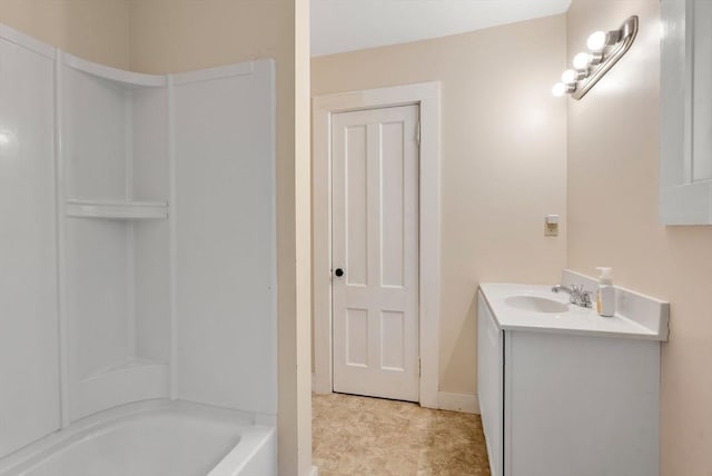 1123 E St, Ludlow, MA 01056 - full bathroom with vanity, bathing tub / shower combination, and baseboards