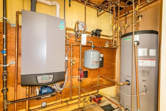 utilities with water heater and tankless water heater