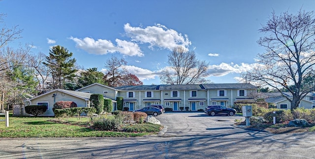 view of property with a garage