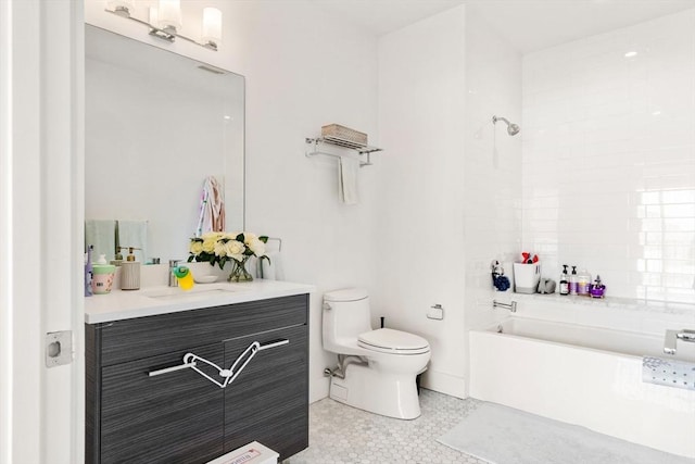 14 W Broadway Unit 903, Boston, MA 02127 - bathroom with shower / bath combination, vanity, toilet, and tile patterned flooring