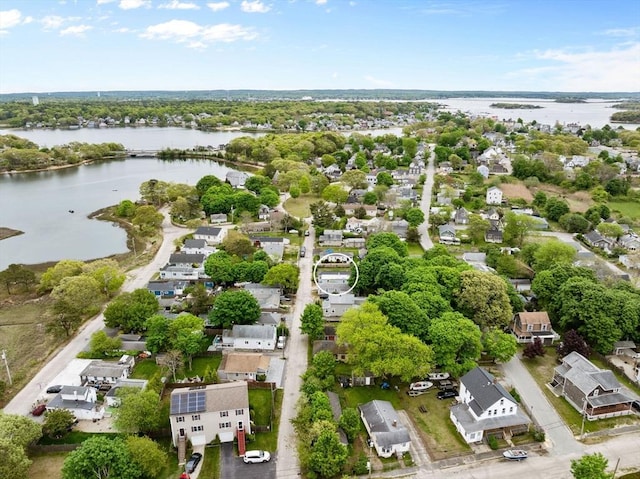 34 13th St, Wareham, MA 02532 - aerial view of property and surrounding area with a nearby body of water and nearby suburban area