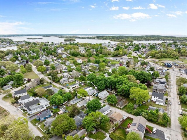 34 13th St, Wareham, MA 02532 - aerial view of property and surrounding area featuring a nearby body of water and nearby suburban area
