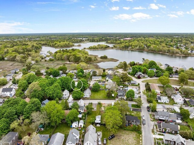 34 13th St, Wareham, MA 02532 - aerial perspective of suburban area with a large body of water