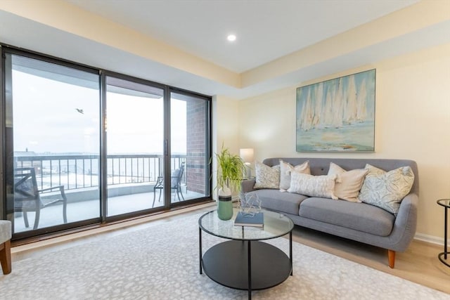 living room featuring hardwood / wood-style flooring