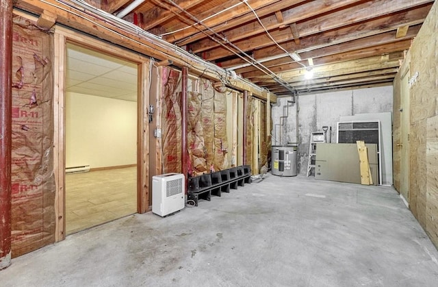 47 Key St Unit 47, Millis, MA 02054 - unfinished basement with water heater and baseboard heating