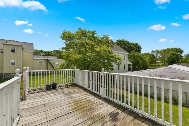 120 Readville St, Boston, MA 02136 - wooden deck with a lawn