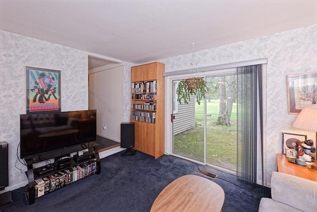 1 Astra Unit 1, Wayland, MA 01778 - carpeted living room featuring wallpapered walls