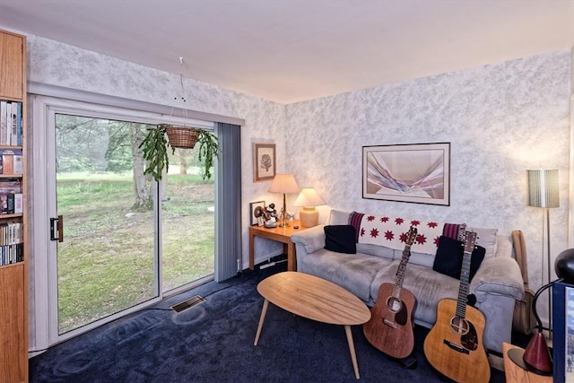 1 Astra Unit 1, Wayland, MA 01778 - carpeted living room featuring wallpapered walls