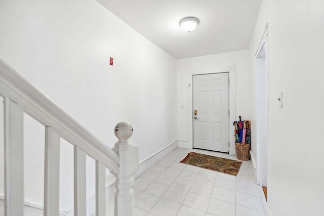 view of tiled entrance foyer