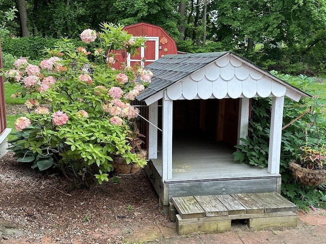 view of shed