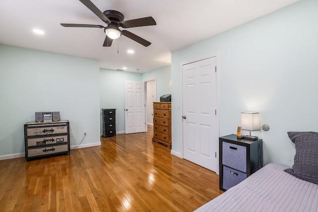 66 Eagle Dr, Dudley, MA 01571 - bedroom featuring wood finished floors, baseboards, recessed lighting, and a ceiling fan