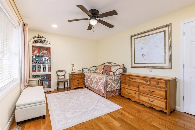 66 Eagle Dr, Dudley, MA 01571 - bedroom with light wood-style floors, a ceiling fan, recessed lighting, and baseboards