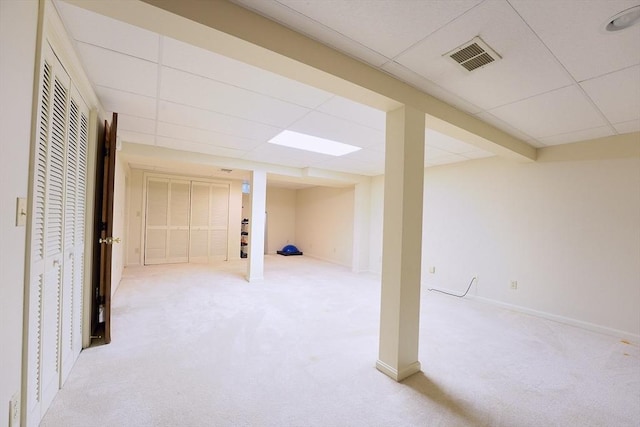 19 Hadley St Unit 14, South Hadley, MA 01075 - finished below grade area featuring a paneled ceiling, carpet, and baseboards
