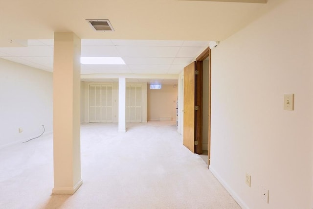 19 Hadley St Unit 14, South Hadley, MA 01075 - finished basement featuring light colored carpet, a drop ceiling, and baseboards